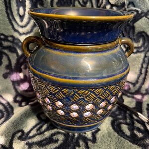 Partylite Blue and Gold Ceramic Wax Warmer